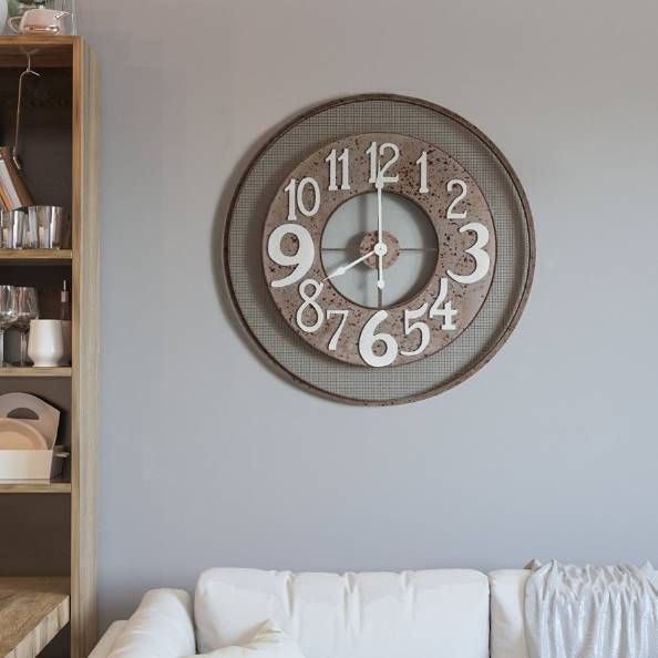YHD BrownWhite Wall Clock-1