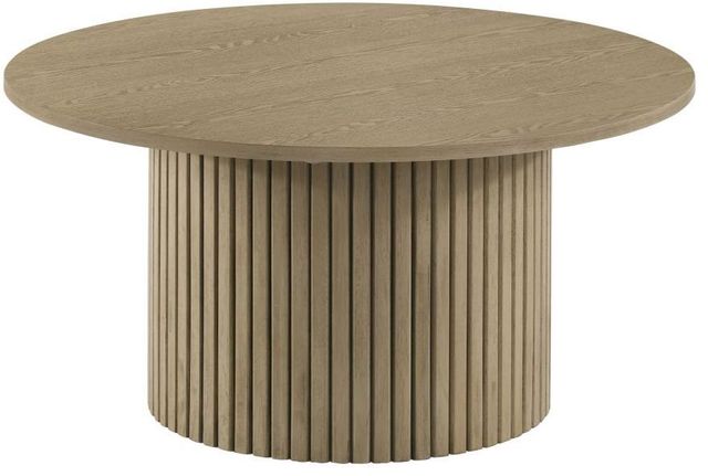Coaster® Hamlyn Natural Oak Round Fluted Occasional Coffee Table-0
