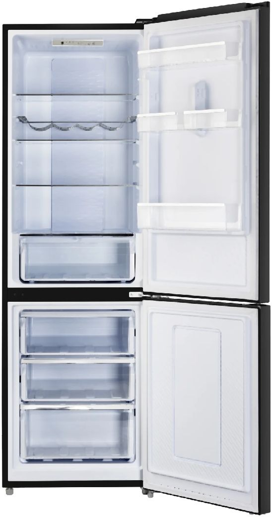 Unique Appliances 24" 11.4 Cu. Ft. Solar DC Black Counter Depth Bottom Freezer Refrigerator-3