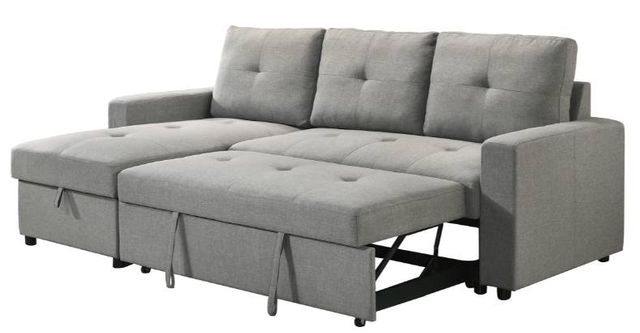 Mazin Furniture Faber 2-Piece Smoke Grey Sectional with Pull-Out Sleeper and Reversible Storage Chaise-3