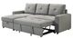 Mazin Furniture Faber 2-Piece Smoke Grey Sectional with Pull-Out Sleeper and Reversible Storage Chaise-3