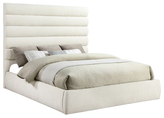 Meridian Furniture Adam Cream King 71" Upholstered Panel Bed-0