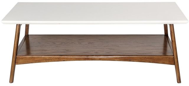 Olliix by Madison Park White/Pecan Parker Coffee Table-1