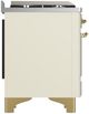 Ilve® Majestic III 36" Antique White Pro Style Dual Fuel Natural Gas Range with Solid Door and Brass Trim-4