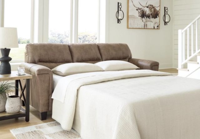front view of a pull out sofa bed in a modern living room