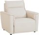 Bassett® Furniture Club Level Chauncey Vanilla Leather Power Recliner-0