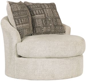 Front view of the Signature Design by Ashley® Soletren Beige Swivel Accent Chair