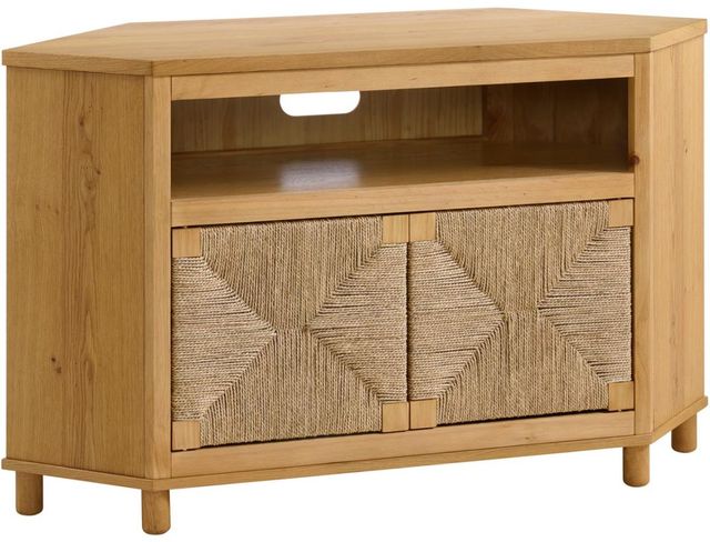 Martin Svensson Seagrass & Wood Natural Corner TV Stand-0