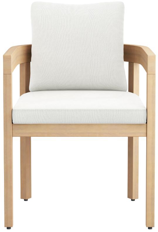 New Classic® Home Furnishings Wesley White Acacia/Fabric Outdoor Patio Side Chair-2