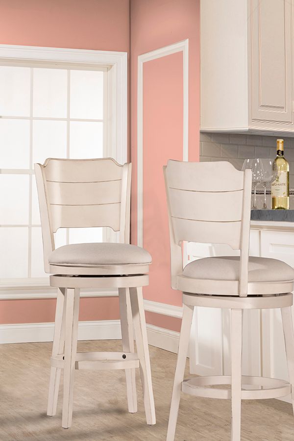 HH2 Home Clarion Sea White Swivel Counter Stool-2