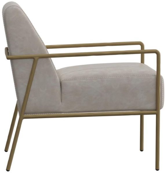 International Furniture Direct Aragon Ivory/Gold Accent Chair-2