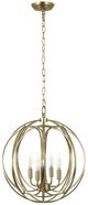 YHD Satin Brass 4-Light Chandelier-0