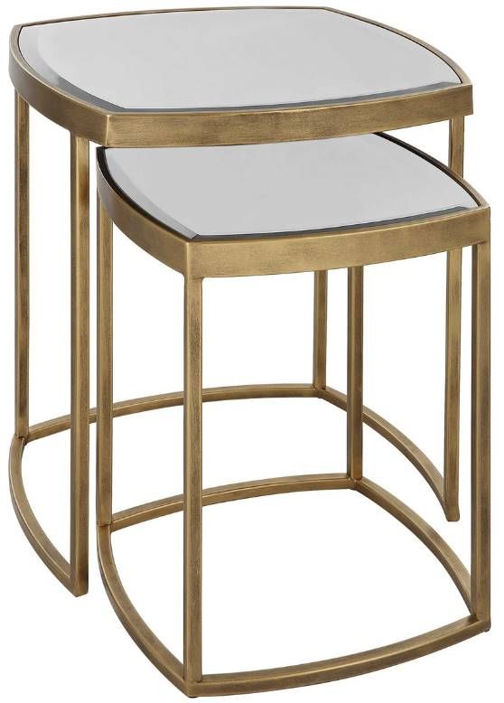 Uttermost® Vista 2-Piece Antique Gold Nesting Tables Set-0