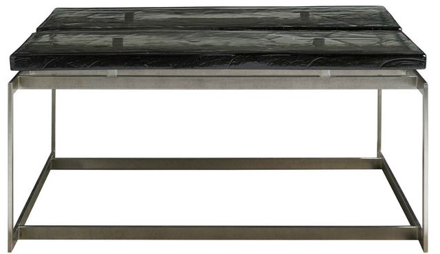 Universal Explore Home™ Avaline Smoke Jordan Cocktail Table with Antique Nickel Base-2