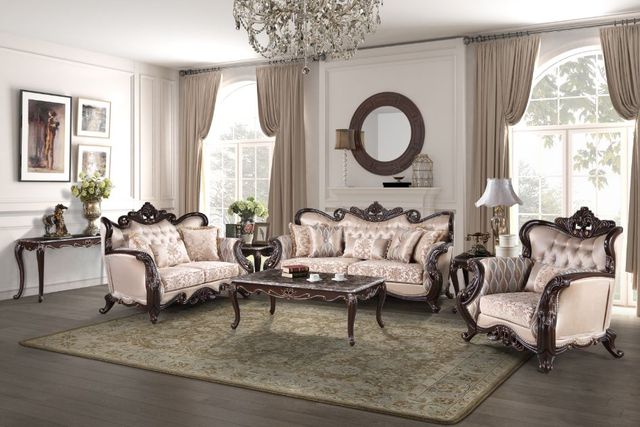 New Classic® Home Furnishings Constantine Beige/Cherry Sofa-1