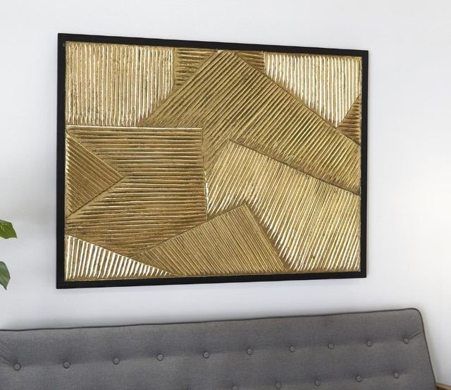 Deco Marche Gold Geometric Carved Radial Home Wall Art-4