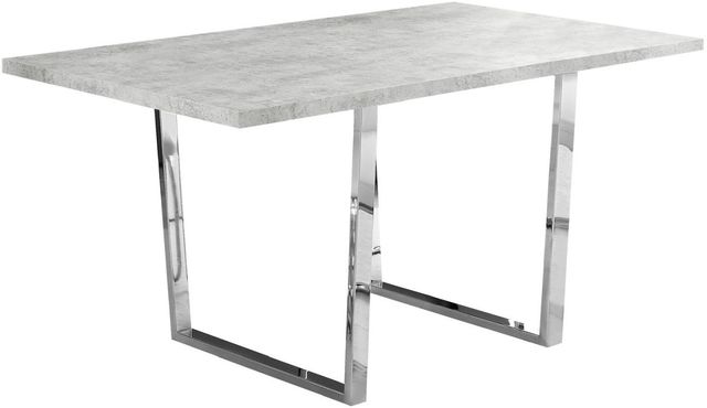 Monarch Specialties Inc. Grey Cement Top Dining Table with Chrome Base-0