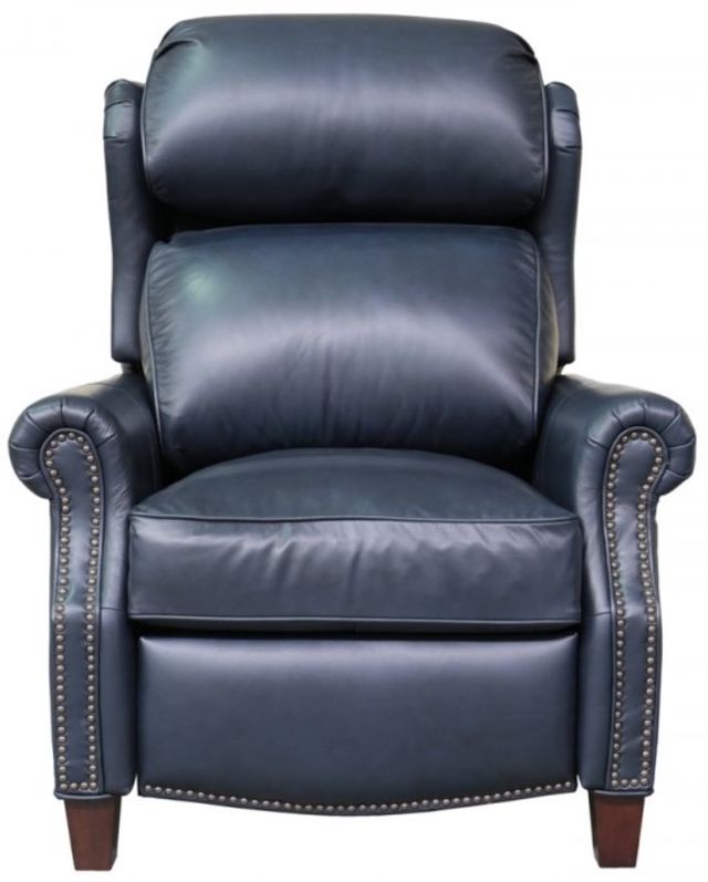 BarcaLounger® Meade Shoreham Blue Leather Manual Recliner-2