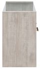 Steve Silver Co. Garland Glass Top Sofa Table with Washed Parchment Base-2