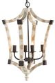 A & B Home Andreas Black/Distressed White Winged Chandelier-1