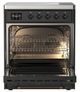 Ilve® Majestic III 30" Graphite Matte Pro Style Induction Range with Solid Door and Burnished Trim-1