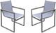 Armen Living Bistro 2-Piece Gray/White Aluminum/Textilene Outdoor Dining Arm Chair Set-0
