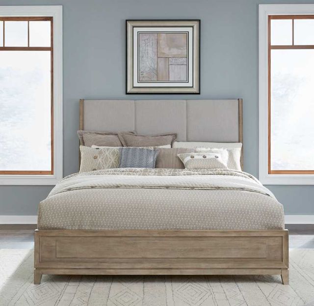 Liberty Furniture Brentwood Sandstone/Taupe King Upholstered Panel Bed-1