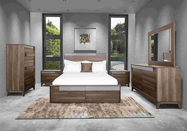 VieBois Coffee/Titanic Gray King Bed-1