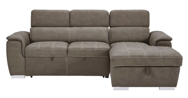 Homelegance® Ferriday 2-Piece Taupe Sectional and Chaise with Hidden Storage-2