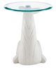 Powell® Wally the Whale Glass Top Side Table with White Base-4