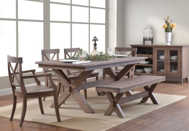 Urban Collections by Yutzy Woodworking Cross Trestle Driftwood/Wormy Maple 42”x72" Dining Table-1