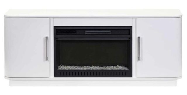 Martin Furniture Uptown Crisp White 60" Fireplace TV Stand-2