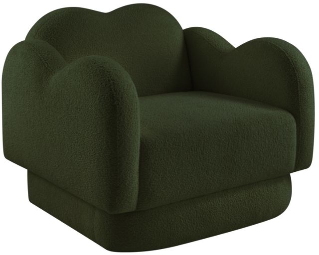 Meridian Furniture Bloom Green Teddy Fabric Accent Chair-0