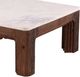 Furniture Classics Williams Natural Marble Top Coffee Table with Brown Base-3