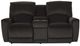 La-Z-Boy® Cassian Dark Chocolate Leather Manual Reclining Loveseat with Console-1