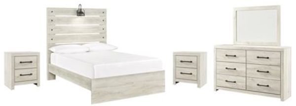 Signature Design by Ashley® Cambeck 5-Piece Whitewash Full Panel Bed Set-0