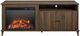 Ameriwood Home Farnsworth Walnut 65'' Eletric Fireplace Media Console-0