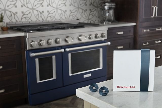 KitchenAid® Dark Blue Commercial-Style Range Handle Medallion Kit-2