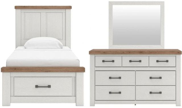 Benchcraft® Savonport 3-Piece Brown/White Youth Twin Panel Storage Bedroom Set-0