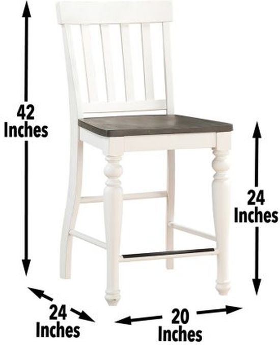 Steve Silver Co. Joanna 2-Piece Brown/White Counter Stool Set-2