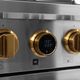 Kucht Professional KX Series 30" Stainless Steel Pro Style Dual Fuel Range with Gold Accents and Kucht Horus Thermostat-2