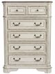 Liberty Furniture Magnolia Manor 4-Piece Antique White/Gray Queen Upholstered Panel Bedroom Set-4