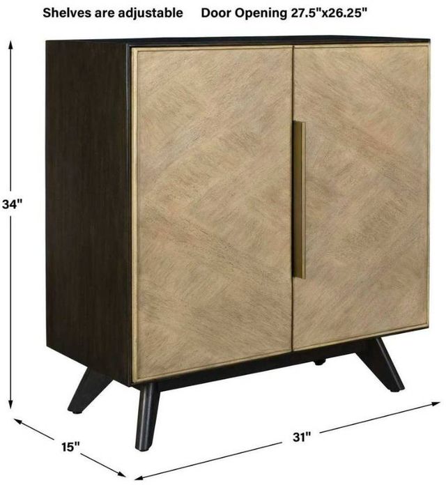Uttermost® Reina Dark Walnut/Light Wood Cabinet-2