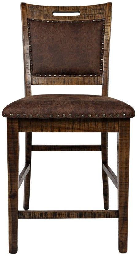 Jofran Inc. Cannon Valley Brown Upholstered Counter Stool-2