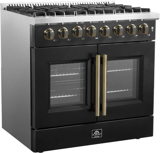 FORNO® Galiano 36" Black Pro Style Dual Fuel Range-3