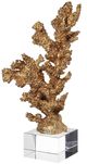 A & B Home Golden Coral Accent on Clear Base-0