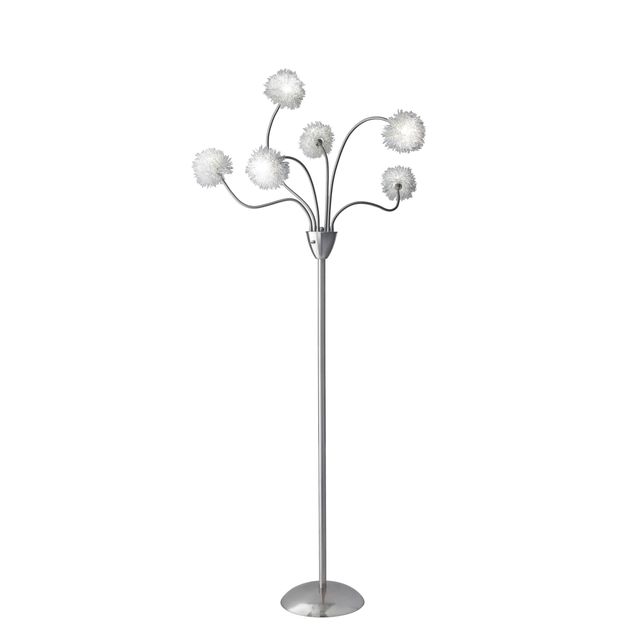 Adesso® Pom Pom Brushed Steel Floor Lamp-0