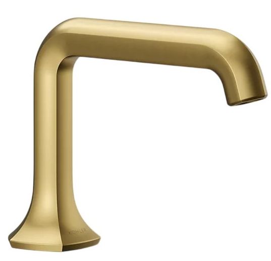 KOHLER® Occasion® Vibrant Brushed Moderne Brass Bathroom Sink Faucet Spout with Straight Design-0
