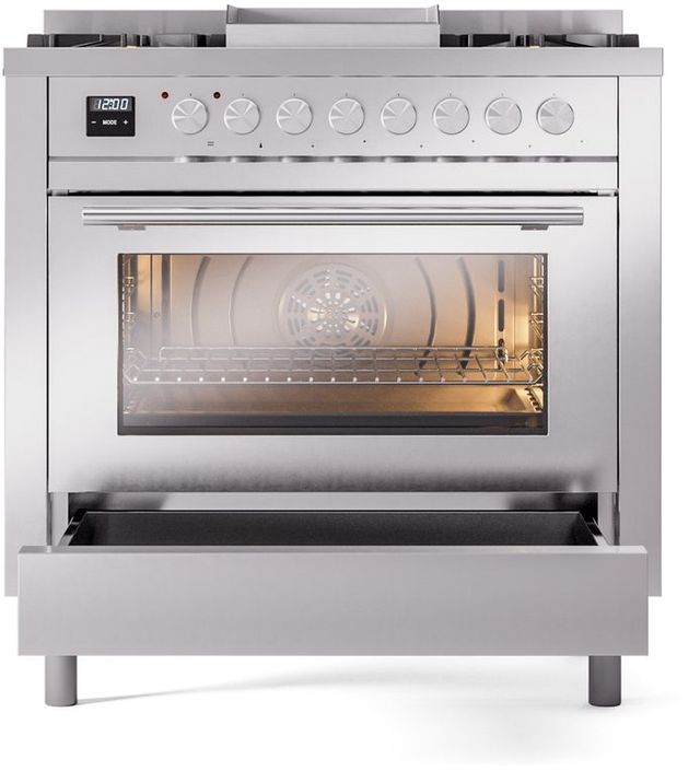 Ilve® Professional Plus II 36" Stainless Steel Pro Style Dual Fuel Range-3