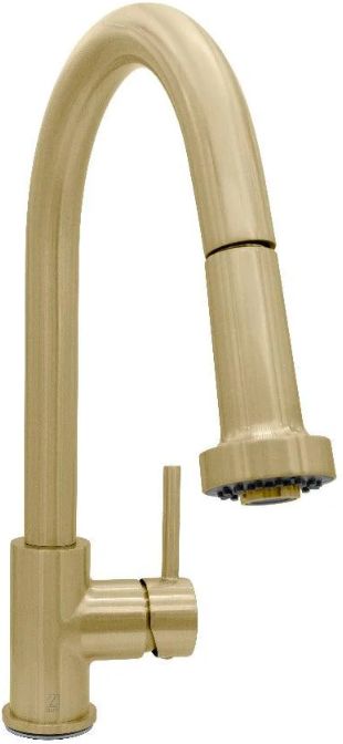 ZLINE Autograph Edition Monet Champagne Bronze Pull Down Single Handle Kitchen Faucet-0